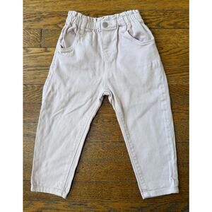 Zara Girls' Light Pink Paperbag Pants Size 18-24 Months